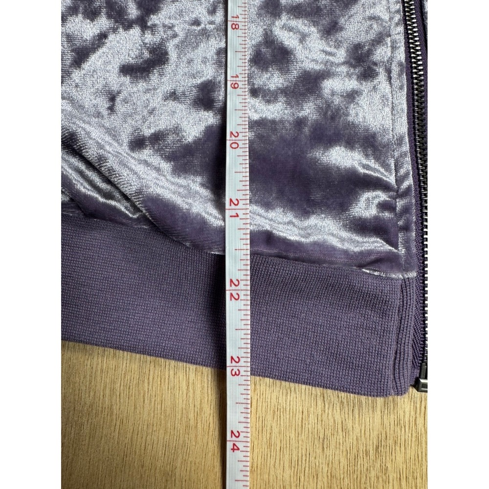 NEW YORK COMPANY Purple Crushed Velvet Bomber Jacket Womens Size Small - Picture 8 of 9